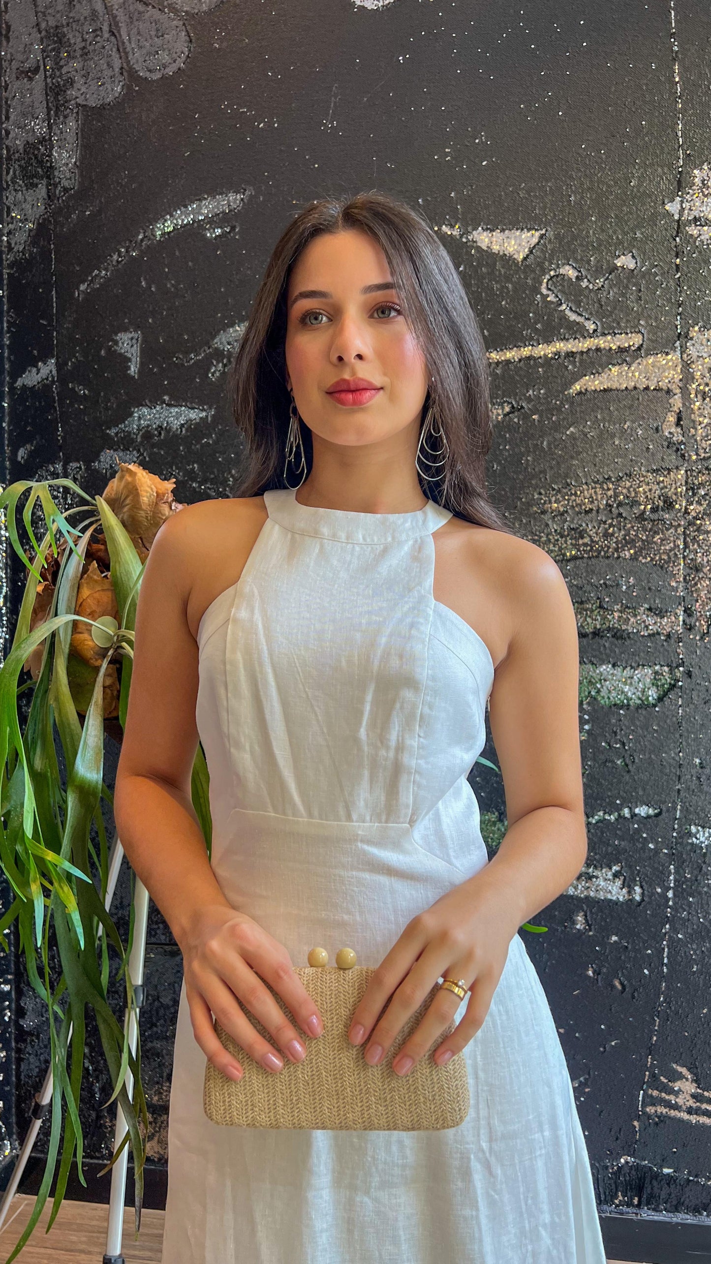 Vestido longo de linho Claúdia