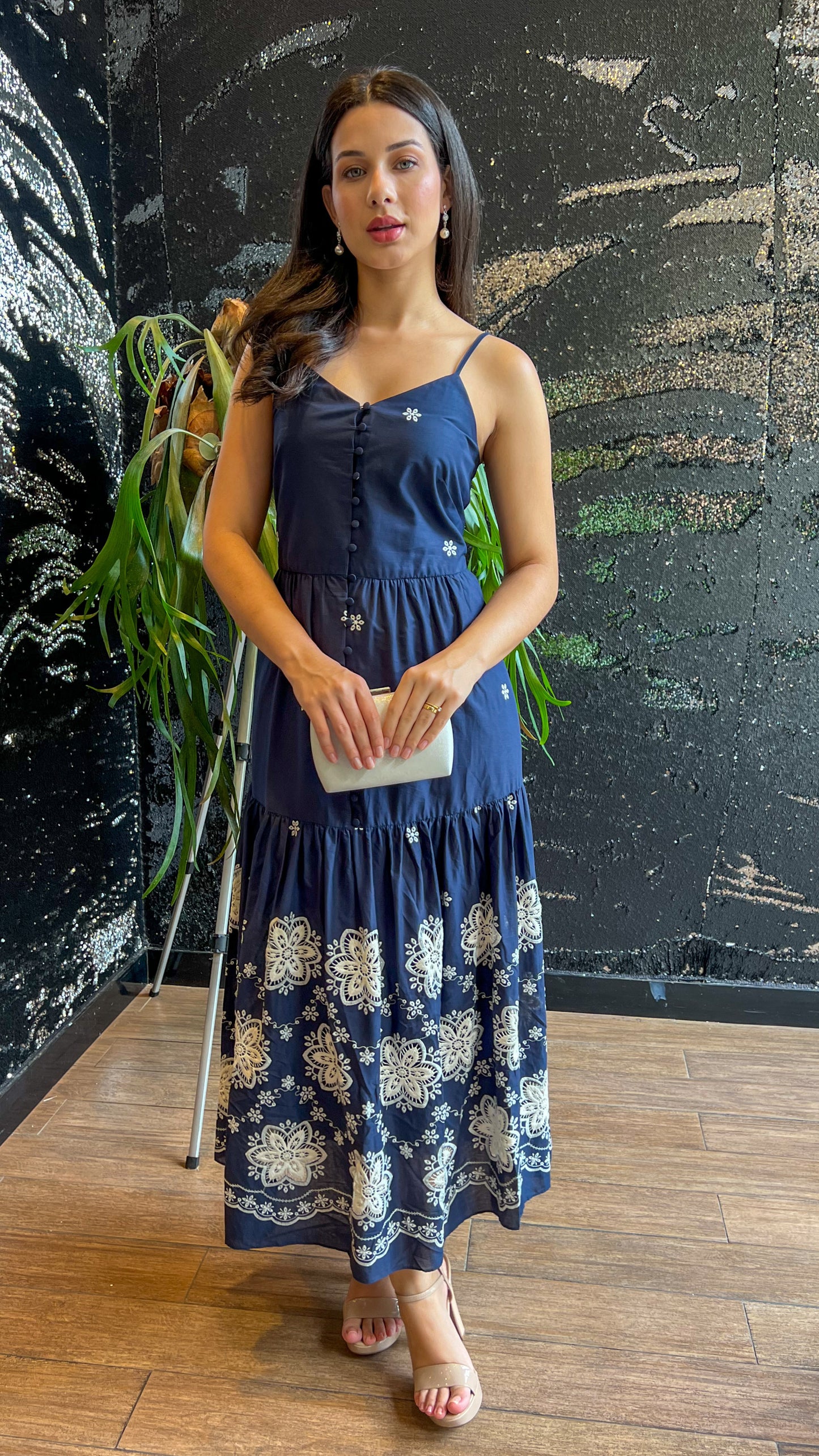 Vestido longo estampado