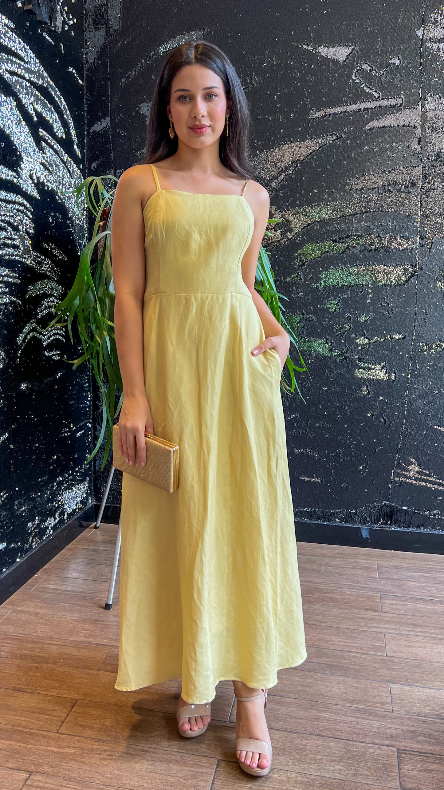 Vestido longo amarelo Ton
