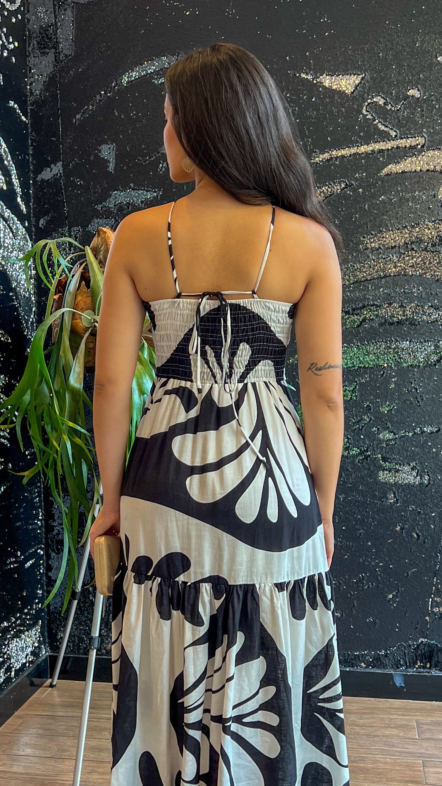 Vestido longo estampado flowers
