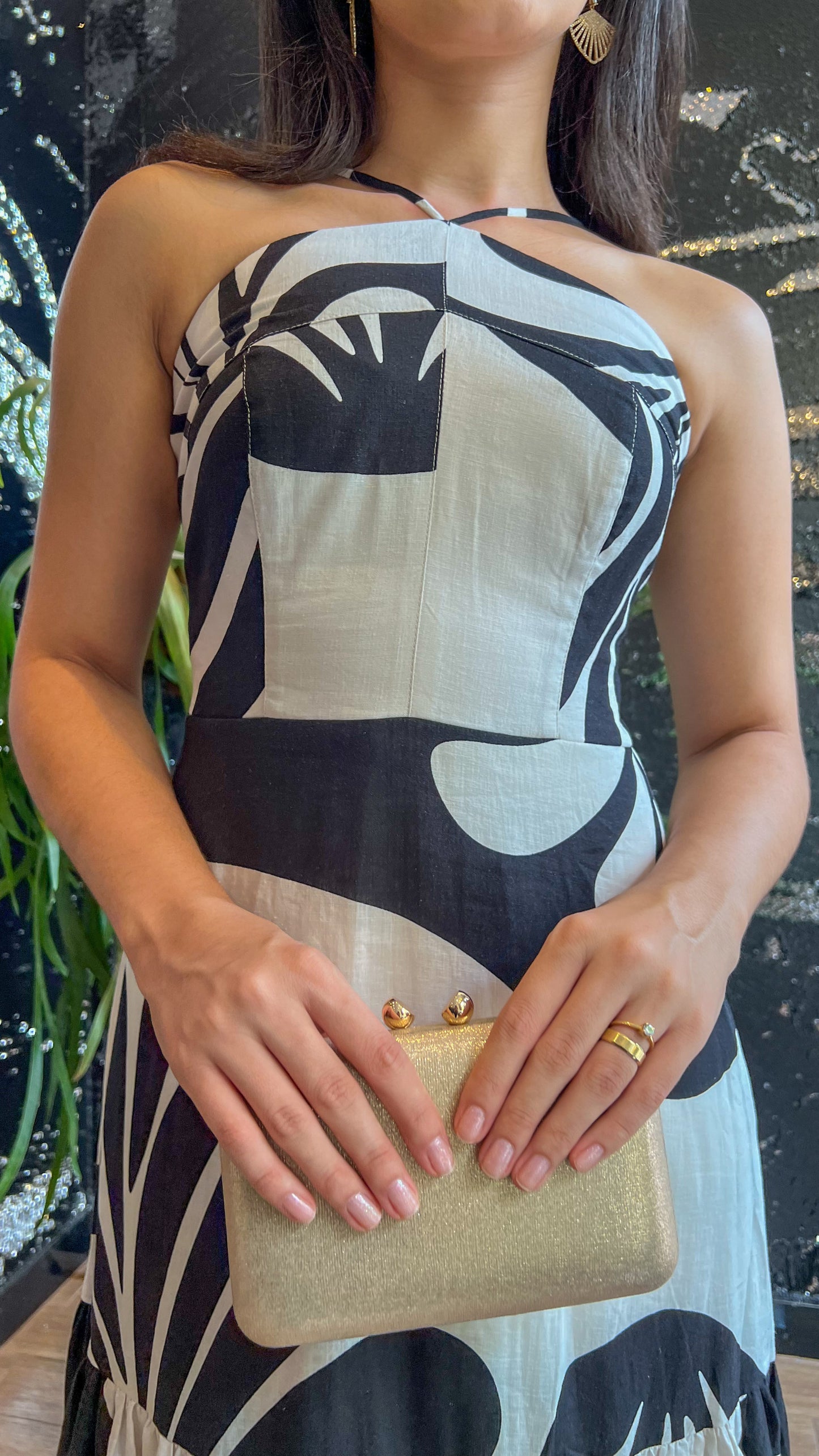 Vestido longo estampado flowers