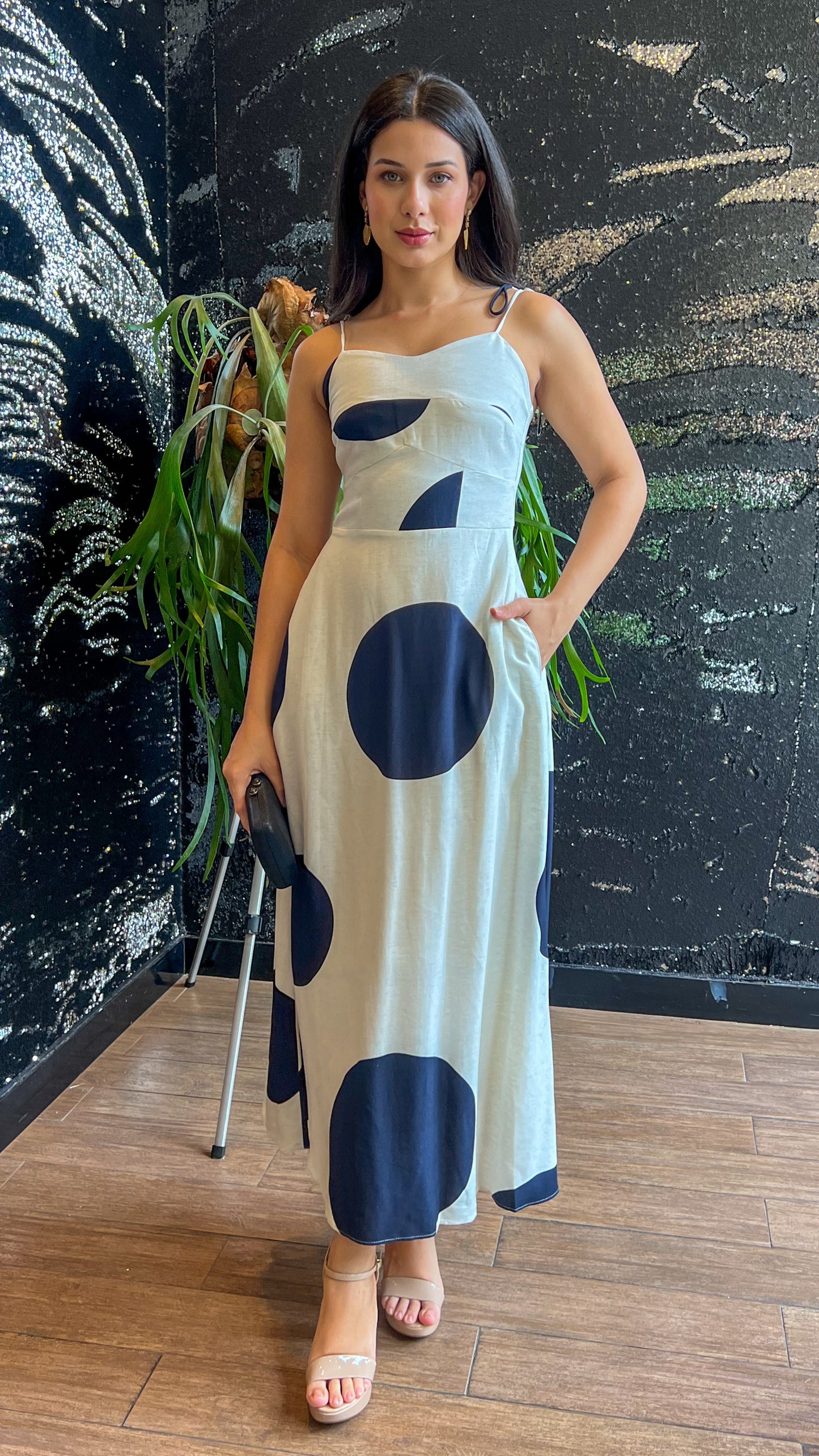 Vestido longo de alça Fernanda