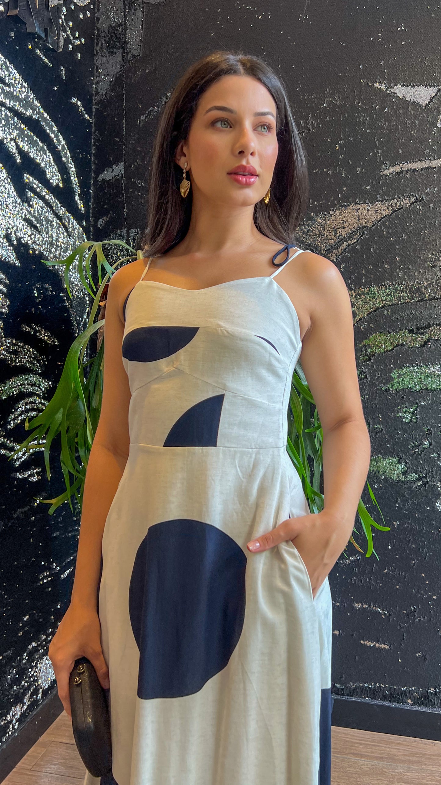 Vestido longo de alça Fernanda