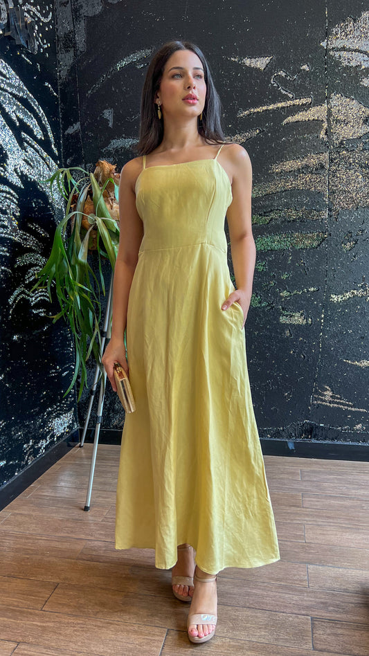 Vestido longo amarelo Ton