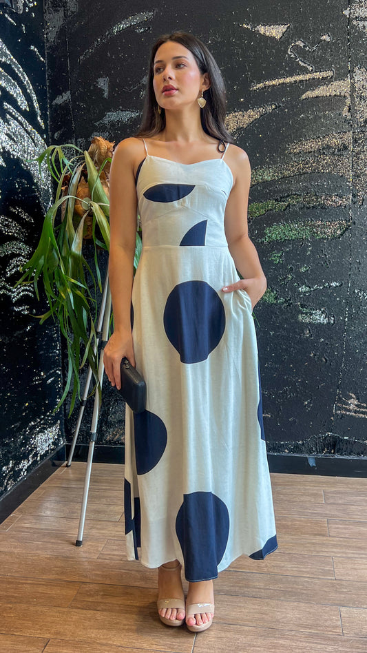 Vestido longo de alça Fernanda