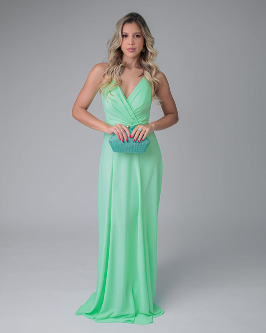 Vestido longo verde lima